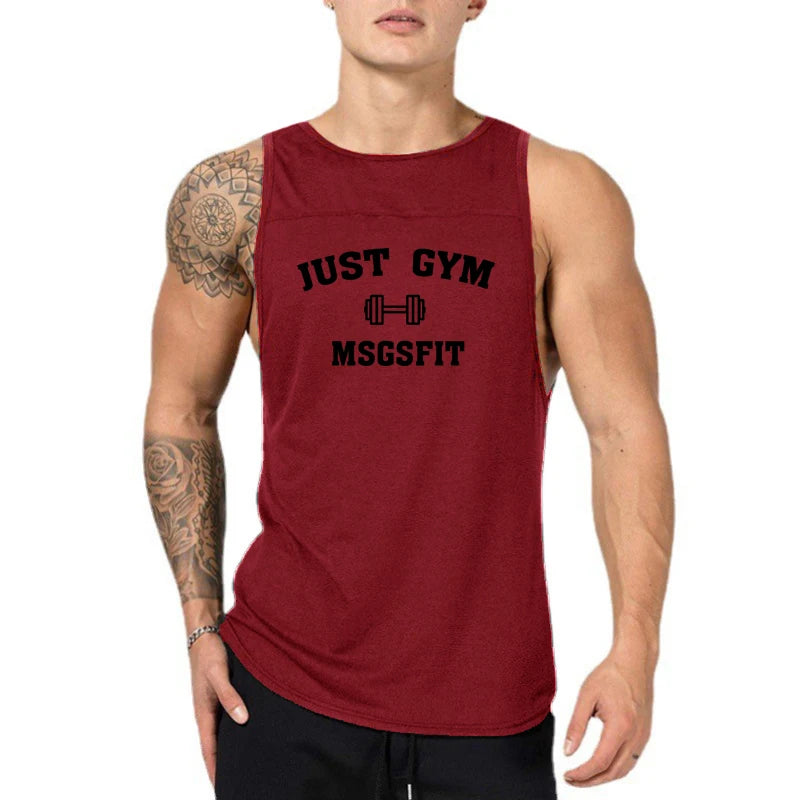 Just Gym Brand Clothing Bodybuilding Tank Top Men Cotton Casual Sleeveless Shirt Fitness Vest Workout Sportswear Fashion Tanktop