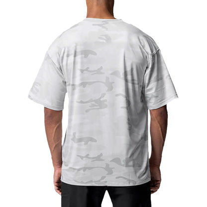 Mens Oversize Clothing Gym Running Mesh Hip Hop Bodybuilding Fitness Camouflage Tshirt Breathable Sports Short Sleeve T-Shirts