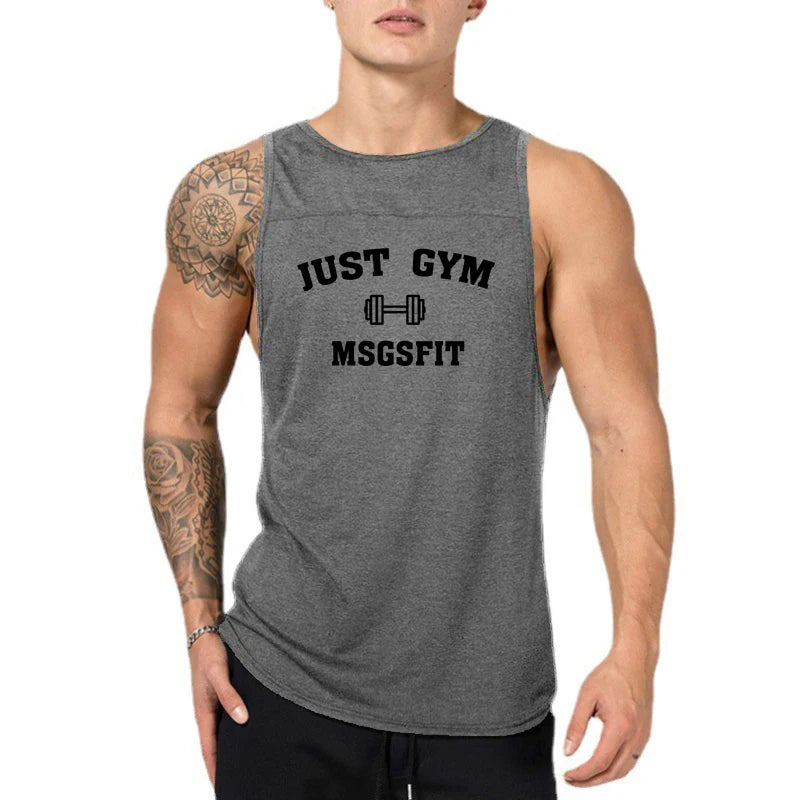 Just Gym Brand Clothing Bodybuilding Tank Top Men Cotton Casual Sleeveless Shirt Fitness Vest Workout Sportswear Fashion Tanktop